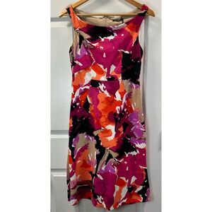 Trina Turk Women's Size 2 Sleeveless Abstract Floral Knee Length Dress
